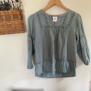 Knox Rose Women's Blue Crochet Blouse